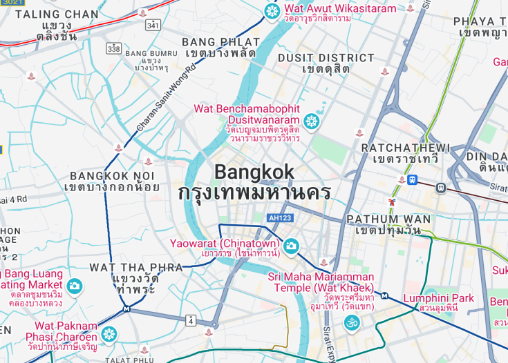 Map of Bangkok, Thailand