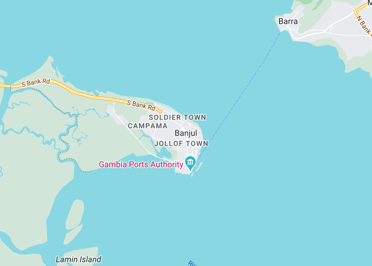 Map of Banjul, Gambia