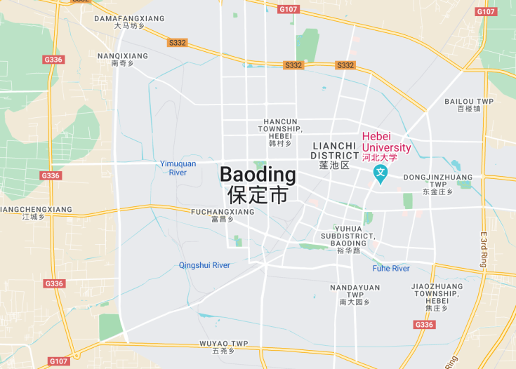 Map of Baoding, China