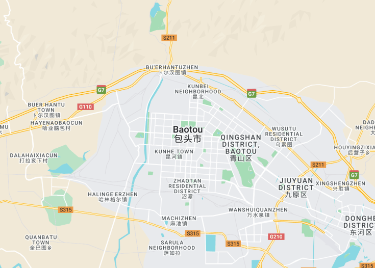 Map of Baotou, China