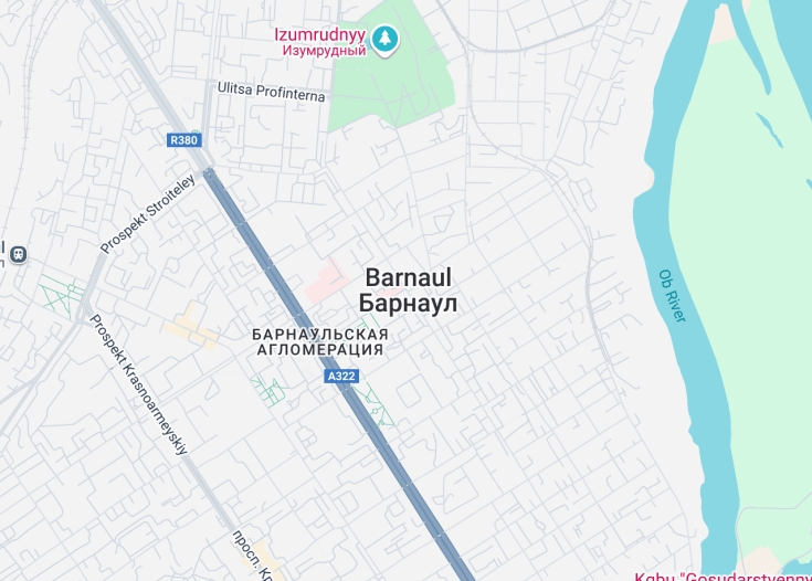 Map of Barnaul, Russia