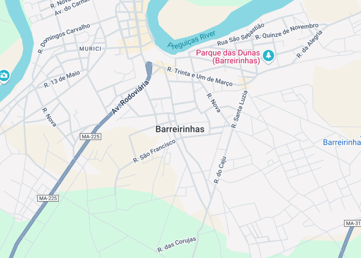 Map of Barreirinhas, Brazil