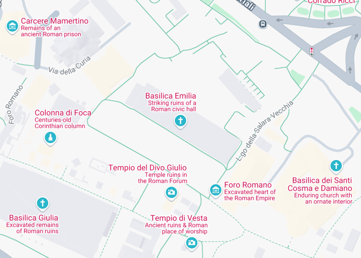 Map of Basilica Aemilia, Rome