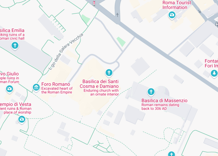 Map of Basilica dei Santi Cosma e Damiano, Rome