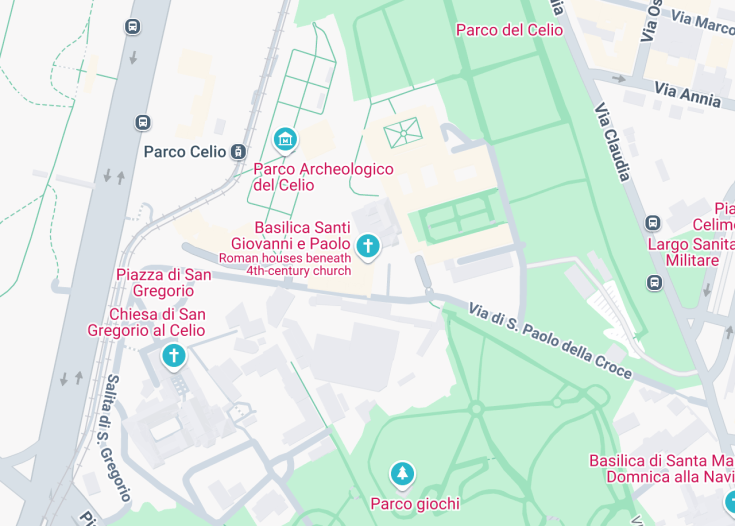 Map of Basilica dei Santi Giovanni e Paolo, Rome