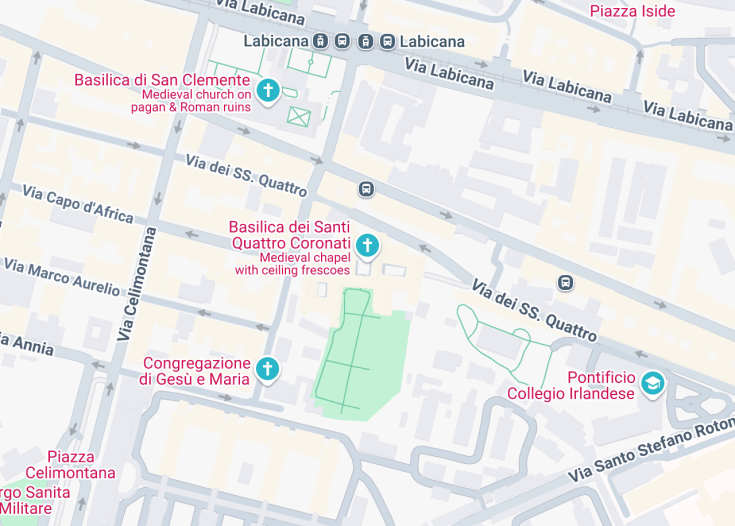 Map of Basilica dei Santi Quattro Coronati, Rome