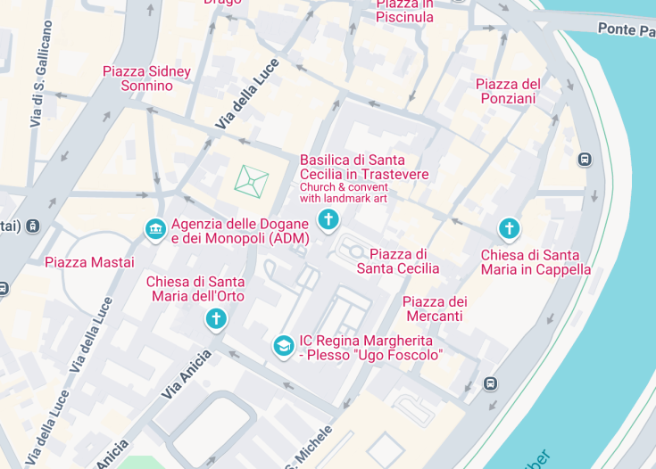 Map of Basilica di Santa Cecilia in Trastevere, Rome