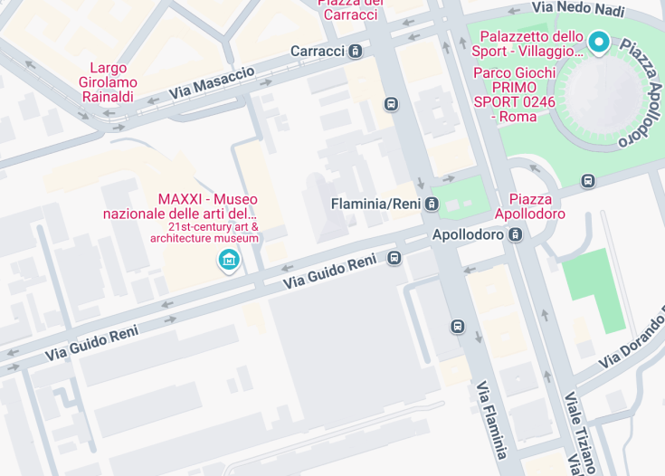 Map of Basilica di Santa Croce a Via Flaminia, Rome