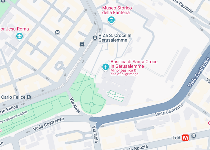 Map of Basilica di Santa Croce in Gerusalemme, Rome