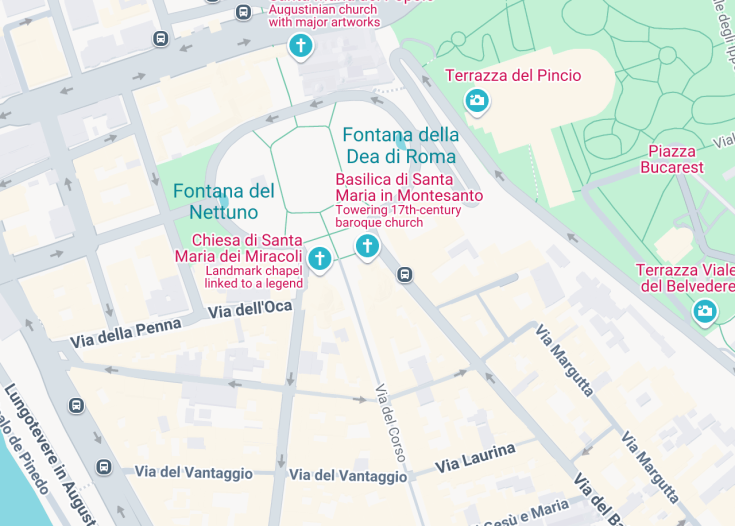 Map of Basilica di Santa Maria in Montesanto, Rome