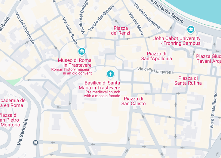 Map of Basilica di Santa Maria in Trastevere, Rome