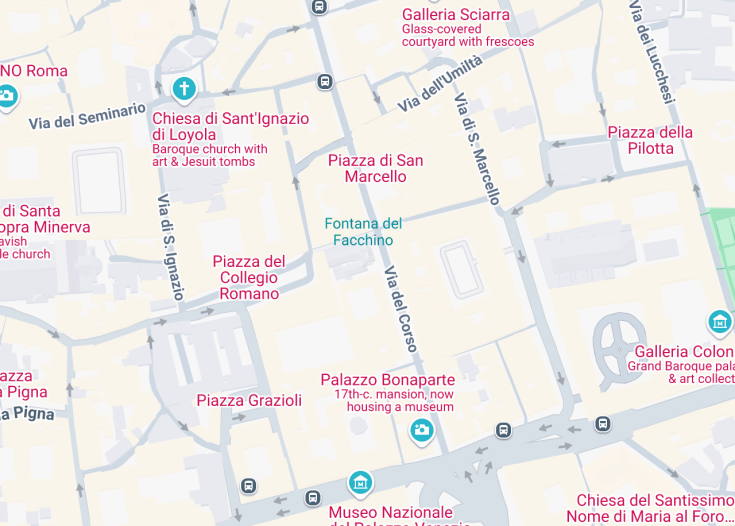 Map of Basilica di Santa Maria in Via Lata, Rome