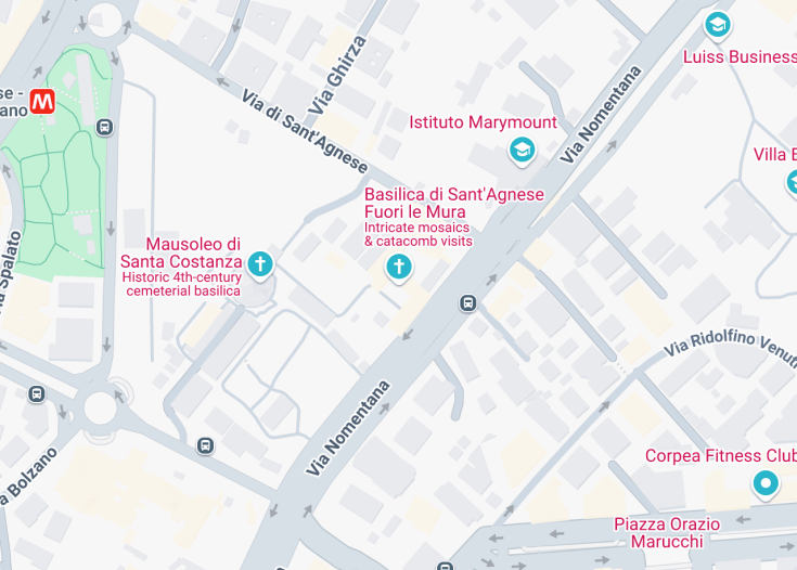 Map of Basilica di Sant’Agnese fuori le mura, Rome