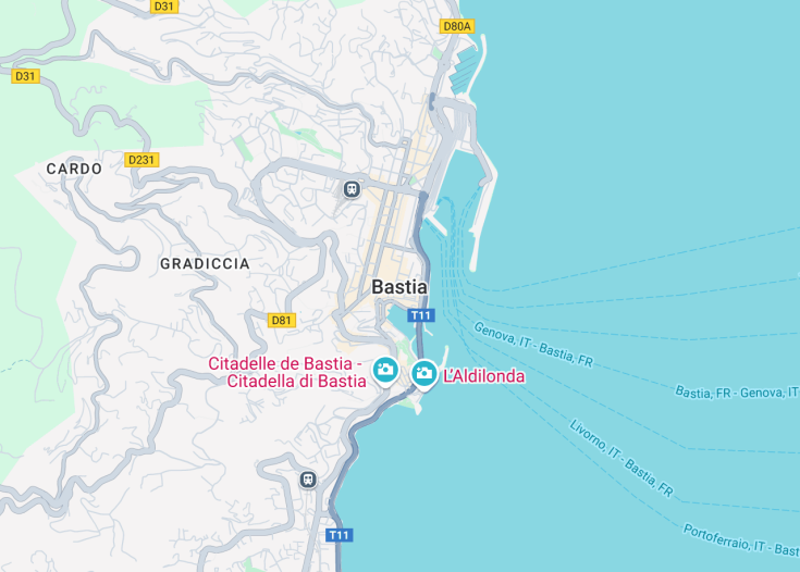 Map of Bastia, France