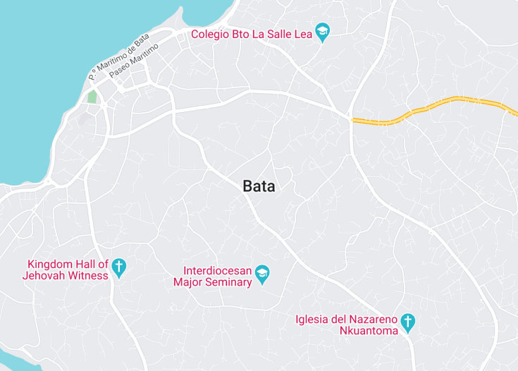 Map of Bata, Equatorial Guinea