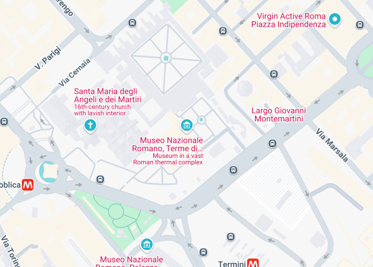 Map of Baths of Diocletian, Rome