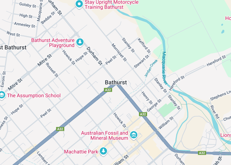 Map of Bathurst, Australia