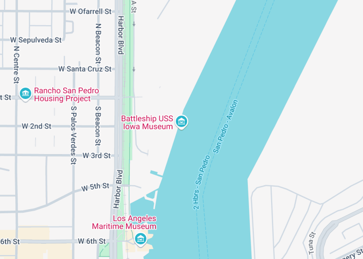 Map of Battleship USS Iowa Museum, Los Angeles