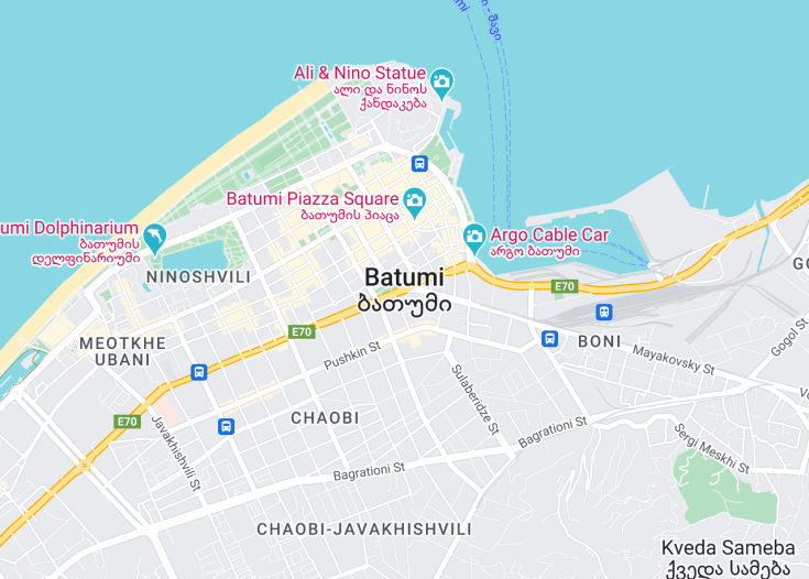 Map of Batumi, Georgia