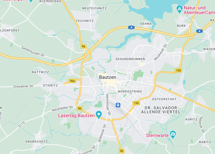 Map of Bautzen, Germany