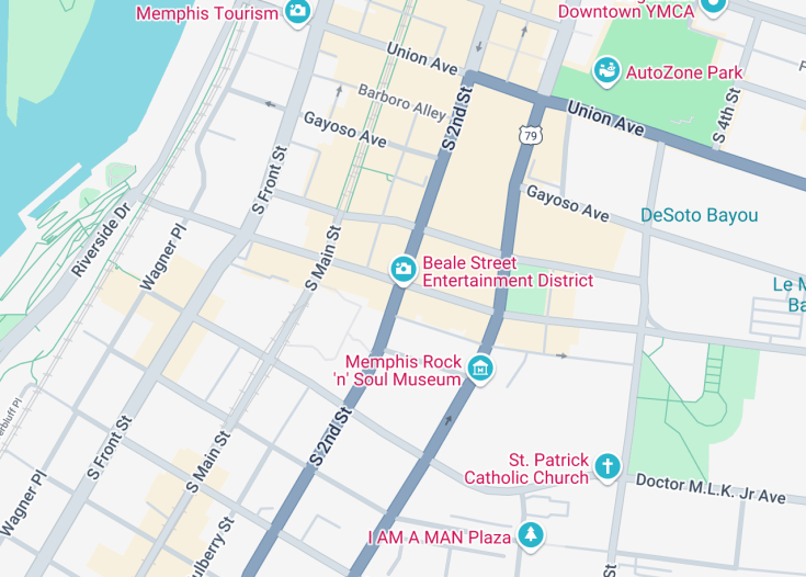 Map of Beale Street, Memphis