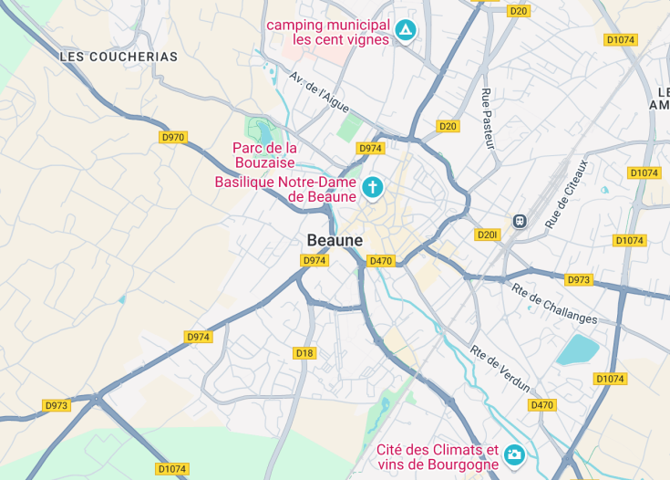 Map of Beaune, France