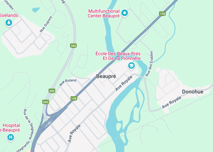 Map of Beaupre, Canada