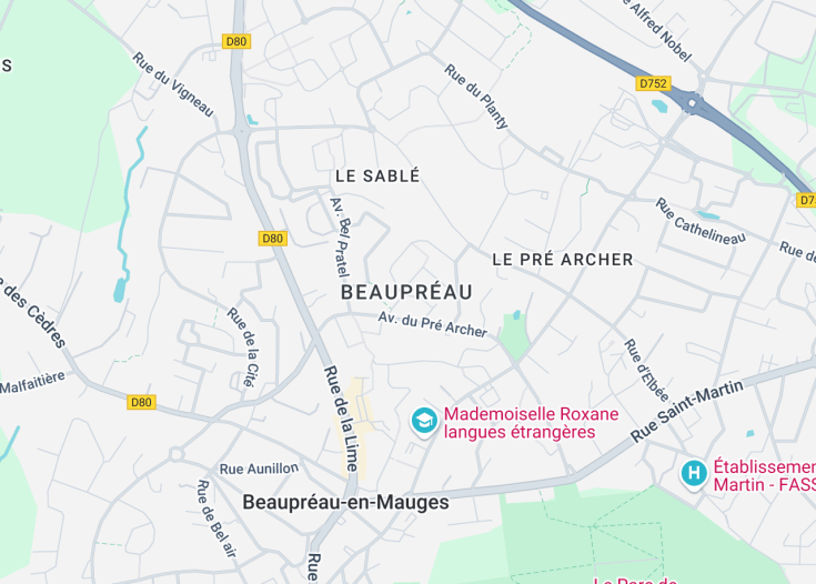 Map of Beaupréau-en-Mauges, France