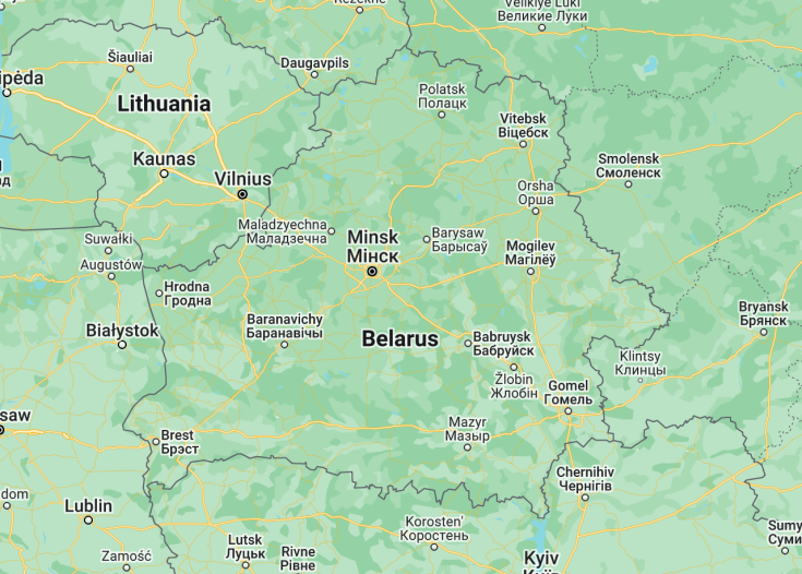 Map of Belarus, 