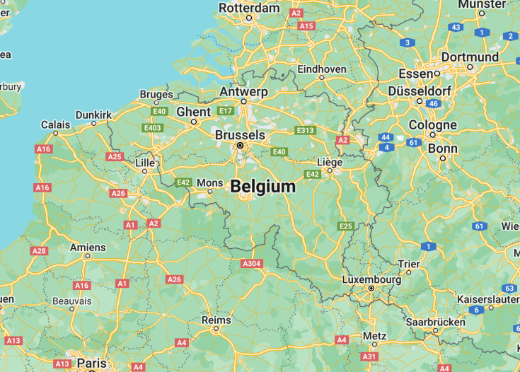 Map of Belgium, 