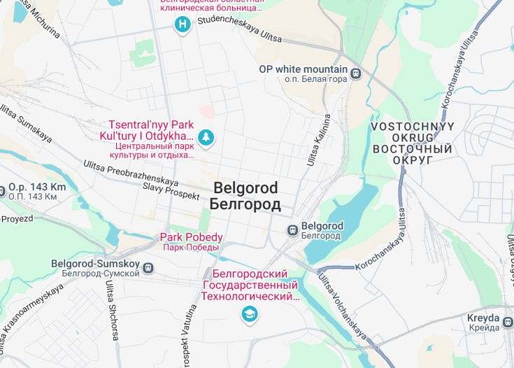 Map of Belgorod, Russia