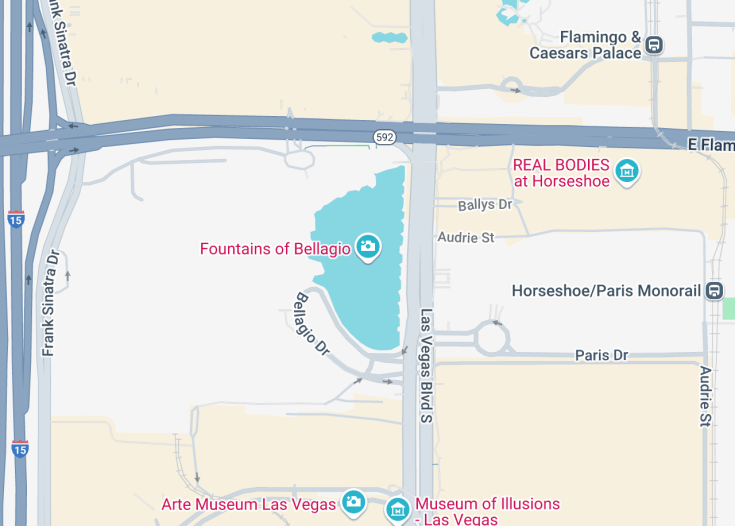 Map of Bellagio Fountain, Las Vegas