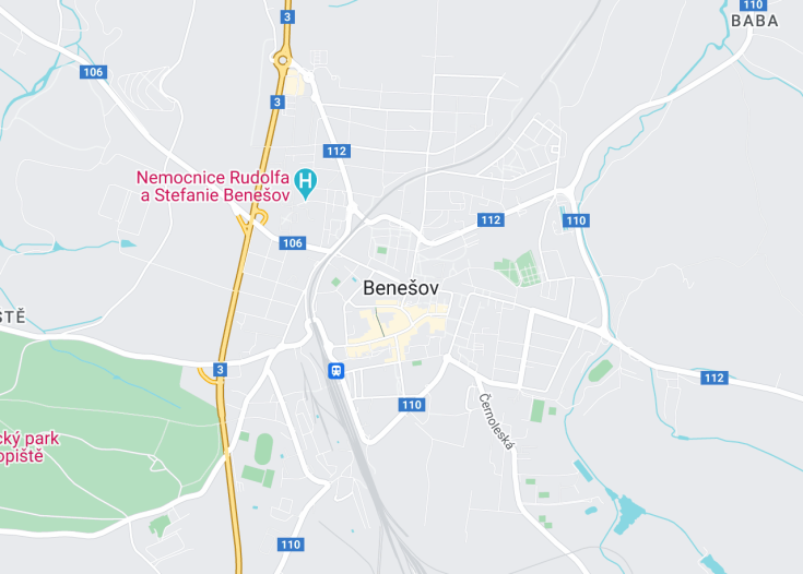 Map of Benešov, Czech Republic