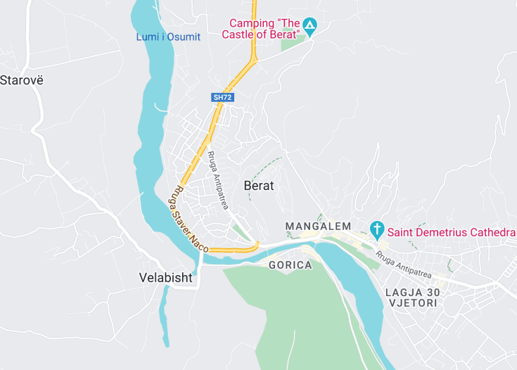 Map of Berat, Albania