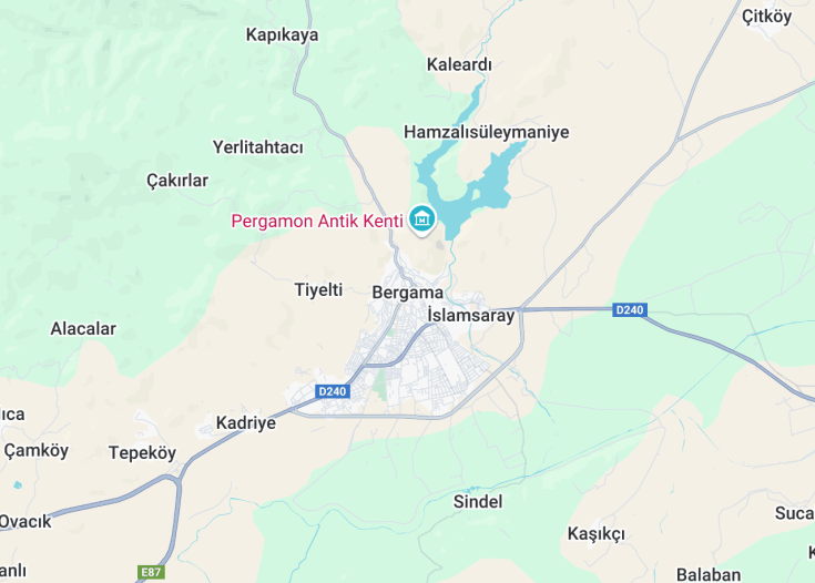 Map of Bergama, Turkey