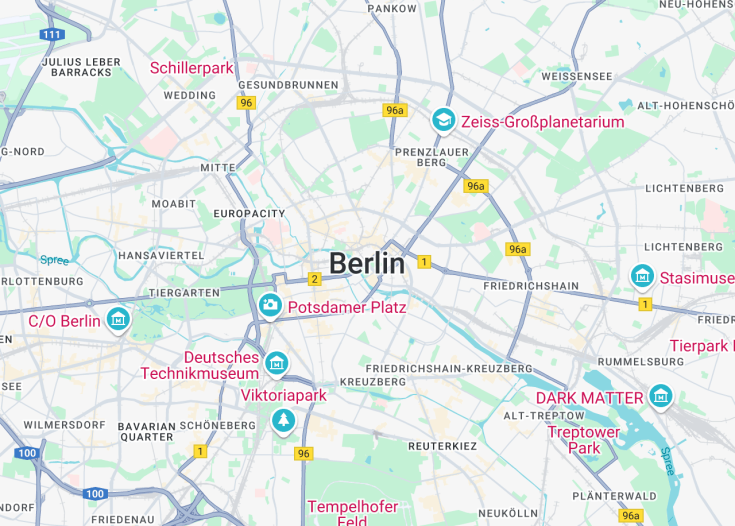 Map of Berlin, Germany