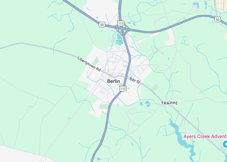 Map of Berlin, Maryland (USA)