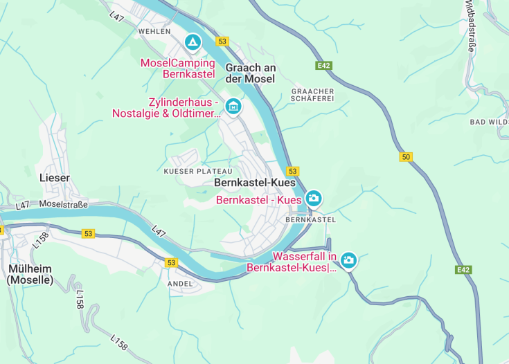 Map of Bernkastel-Kues, Germany