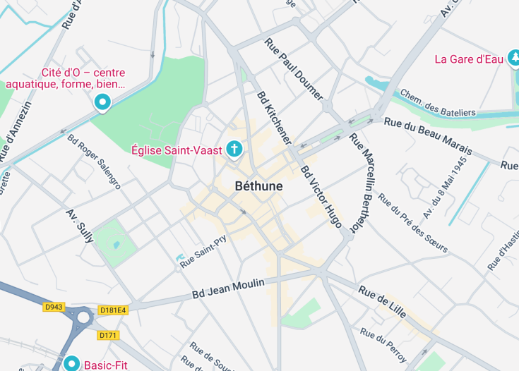 Map of Béthune, France