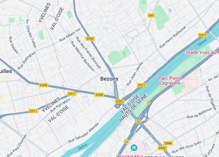 Map of Bezons, France