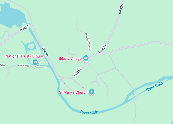 Map of Bibury, England (United Kingdom)