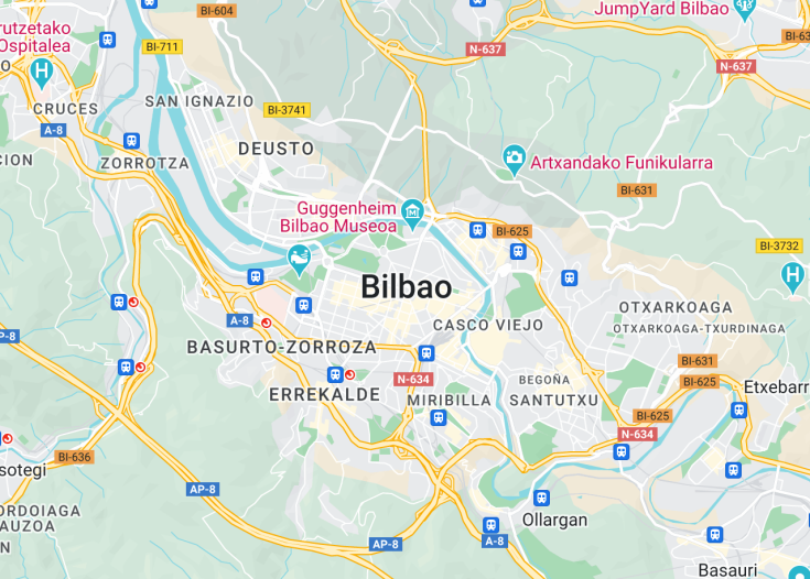 Map of Bilbao, Spain