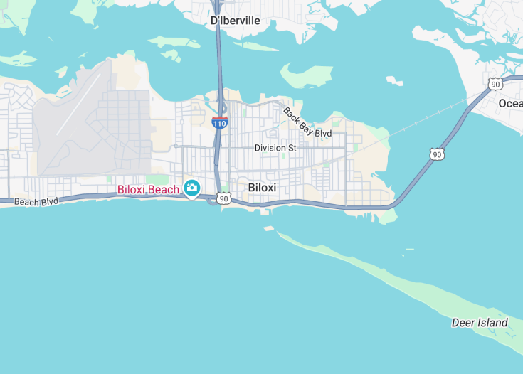 Map of Biloxi, Mississippi (USA)