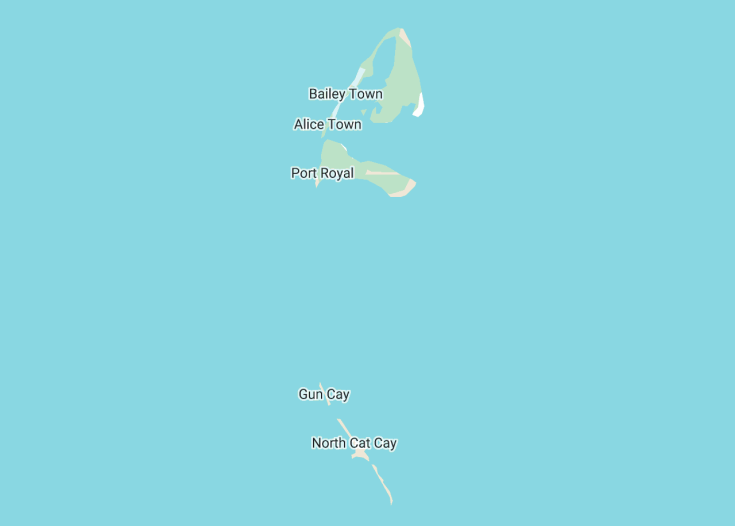 Map of Bimini Islands, Bahamas