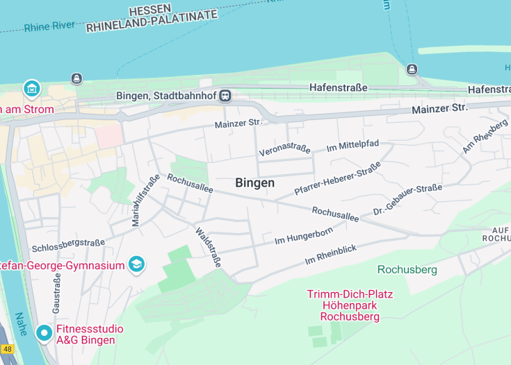 Map of Bingen Am Rhein, Germany