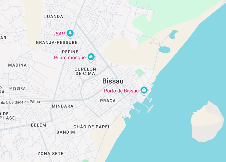 Map of Bissau, Guinea-Bissau