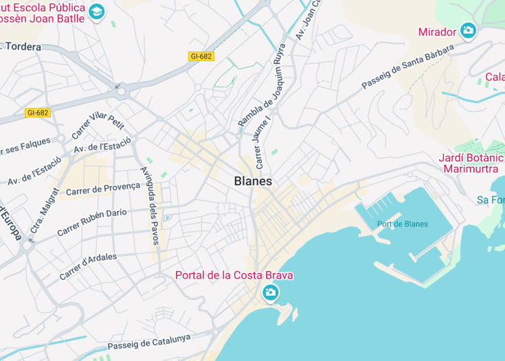 Map of Blanes, Spain