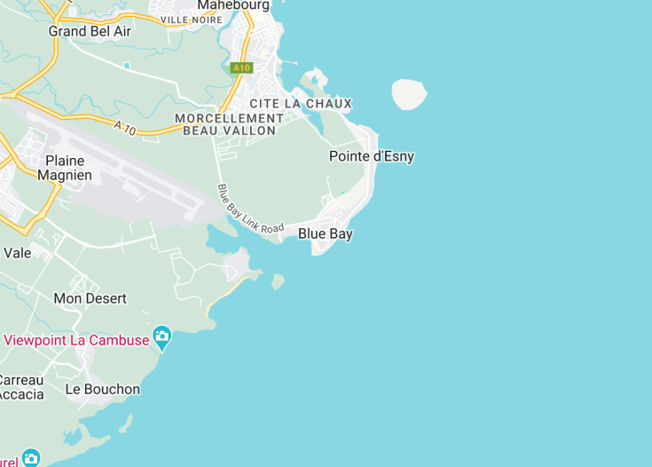 Map of Blue Bay, Mauritius