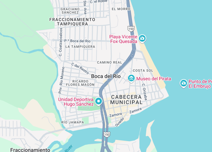 Map of Boca del Rio, Mexico