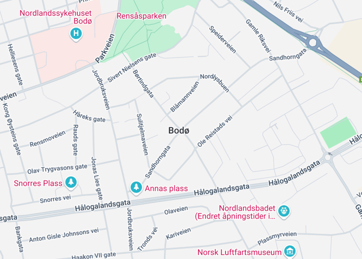 Map of Bodo, Norway